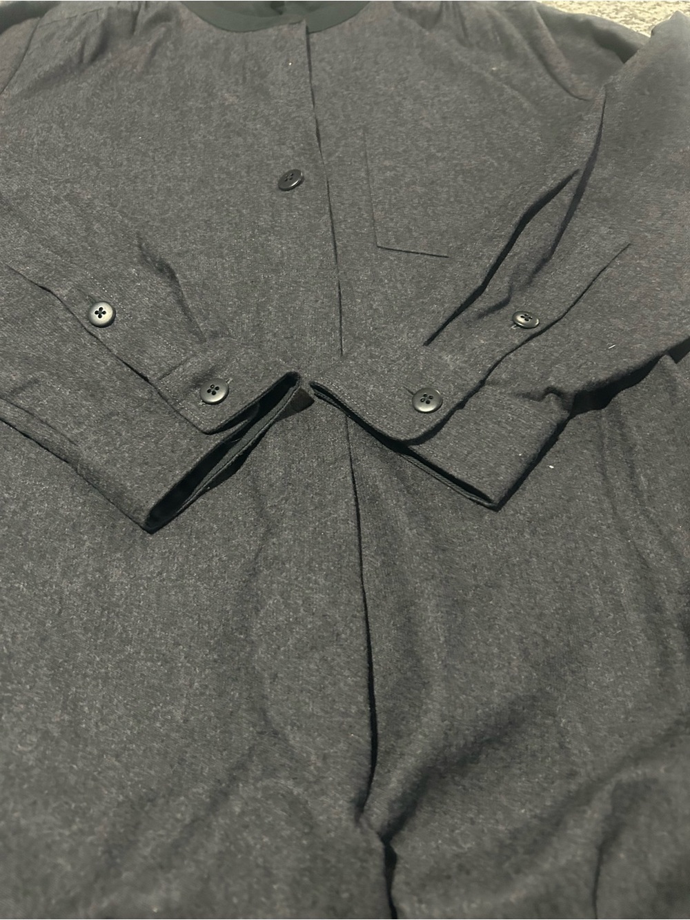 Madewell Latitude Charcoal Gray Wool Blend Crew Neck Shirt Dress Size Med E0910 - Picture 8 of 12
